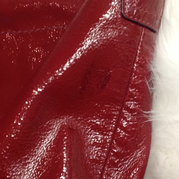 Coach red patent leather shoulder Satchel - Picture 6 of 8
